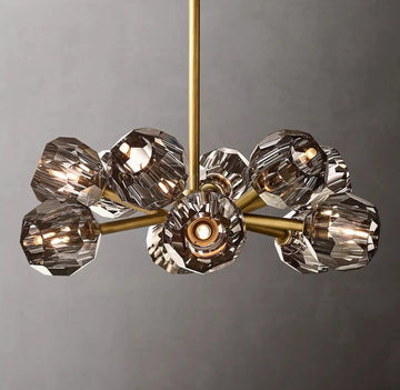 Boule De Cristal Smoke Glass Ball Modern Round Chandelier Lighting 24