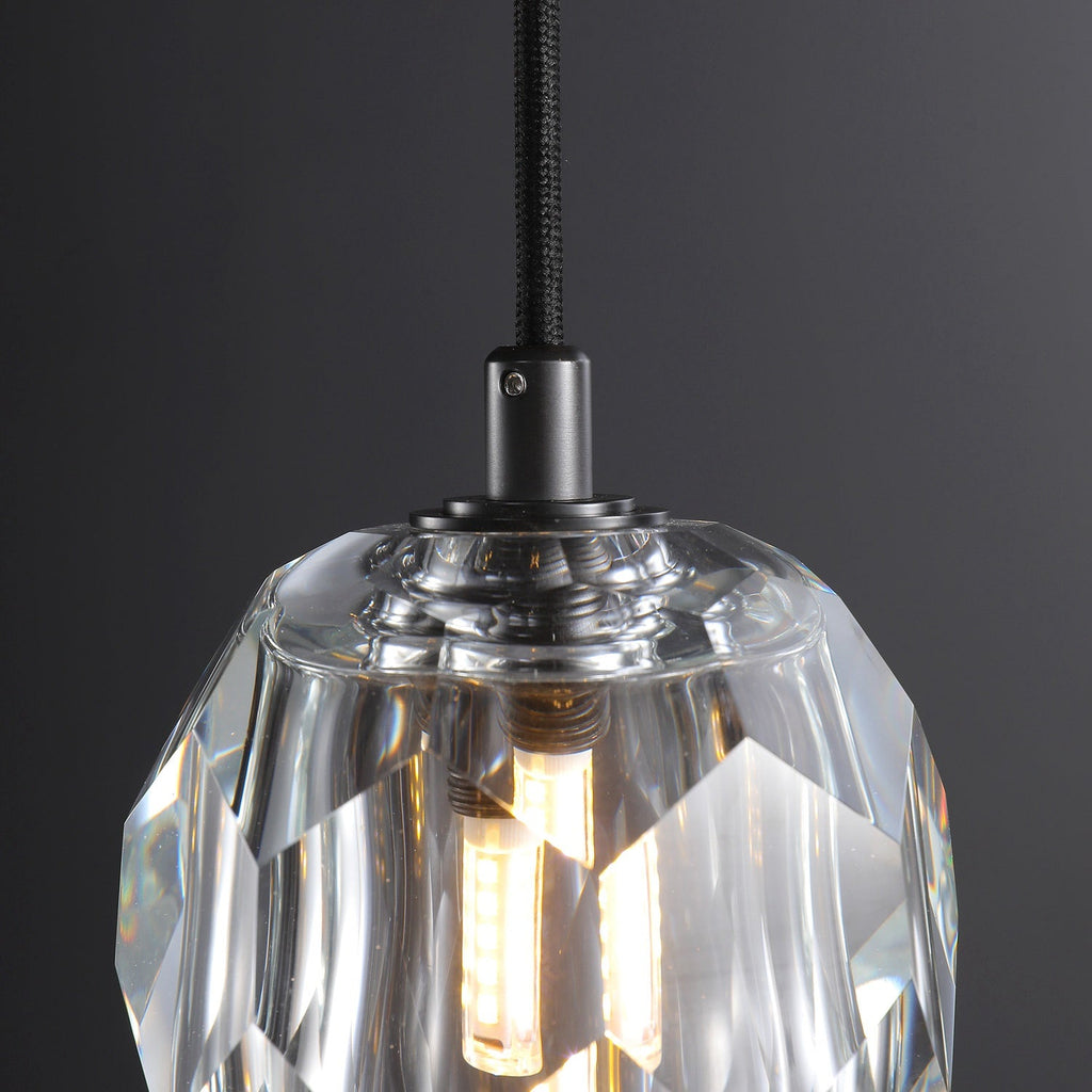 Boule De Clear/Smoke Glass Cord Pendant Light Modern Decorative Fixture