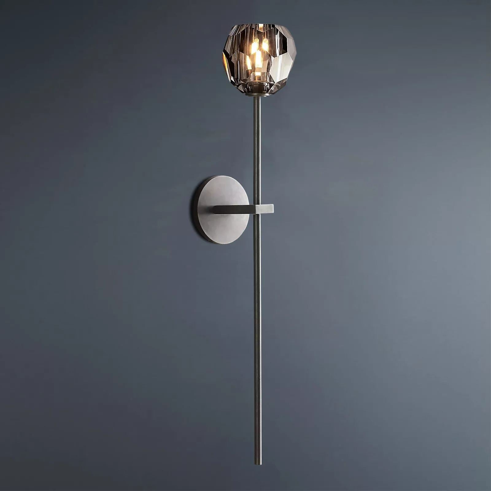 Boule De Crystal Ball Clear/Smoke Glass Grand Wall Sconce Modern Lighting