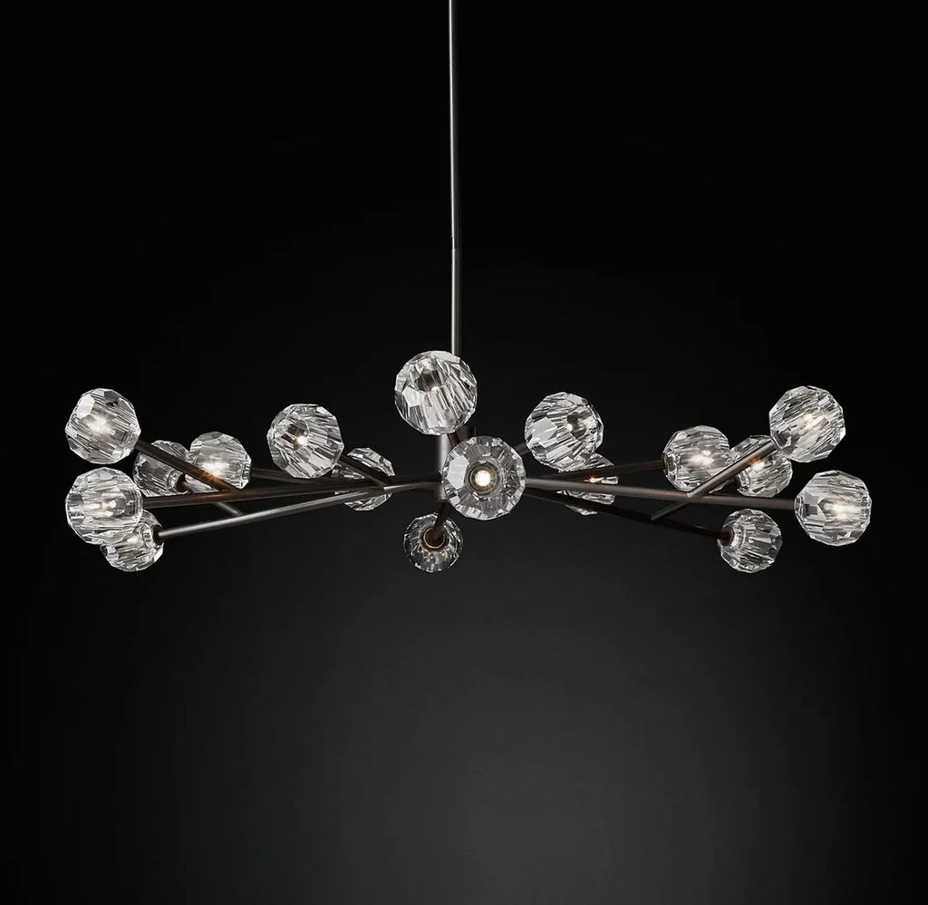 Boule De Cristal Clear Glass Ball Modern Round Chandelier 60" Luxury Lighting