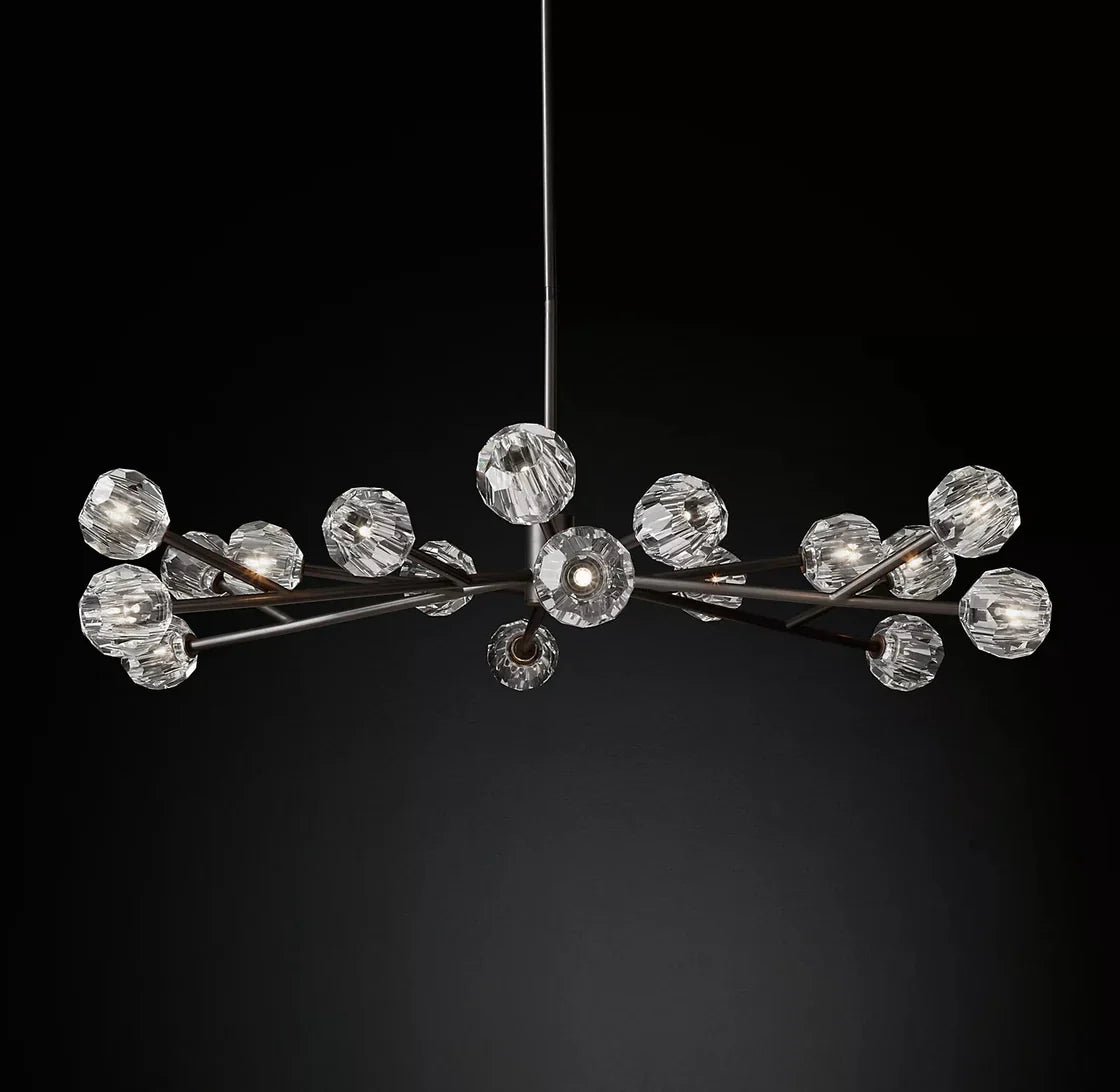 Boule De Cristal Clear Glass Ball Modern Round Chandelier 60" Luxury Lighting