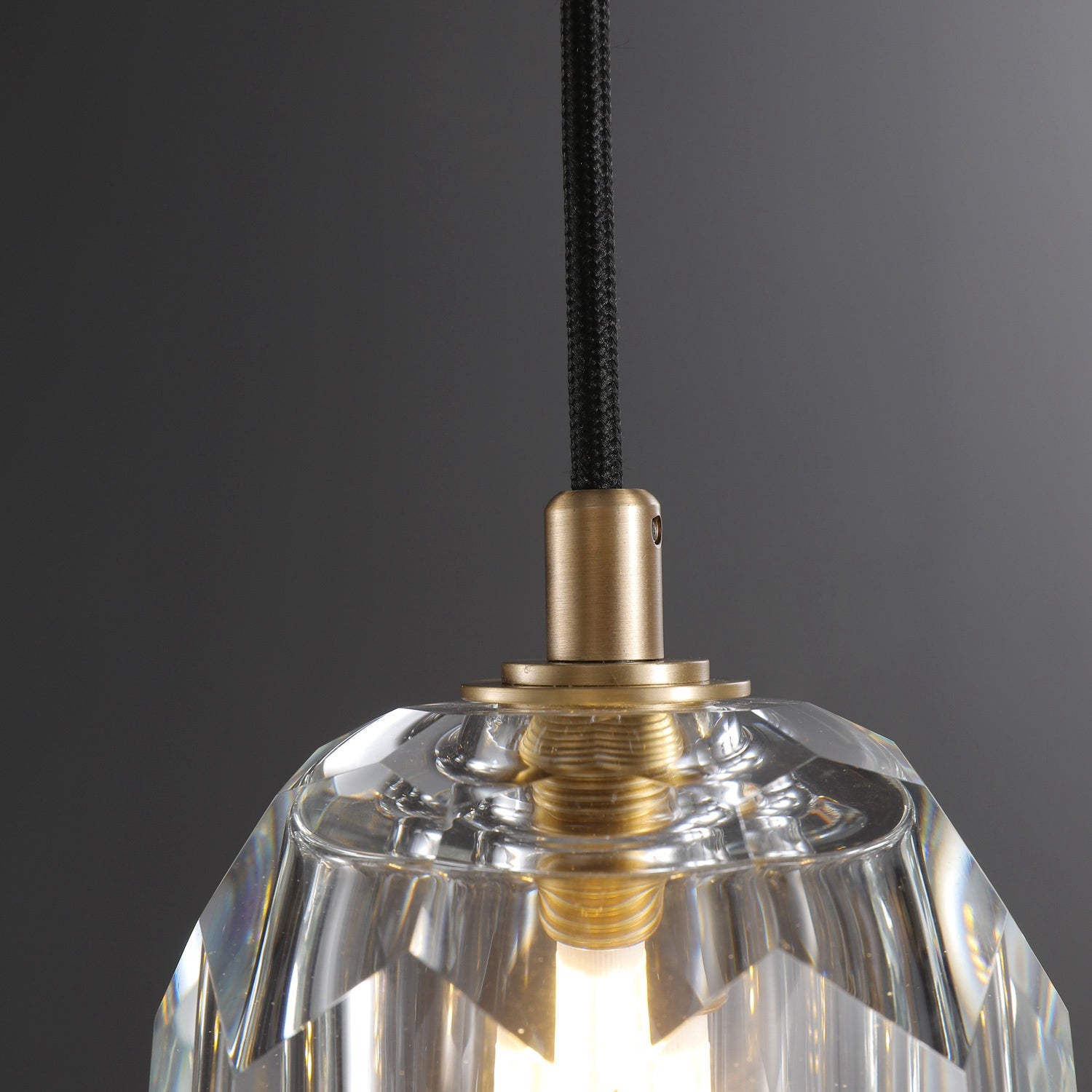 Boule De Clear/Smoke Glass Cord Pendant Light Modern Decorative Fixture