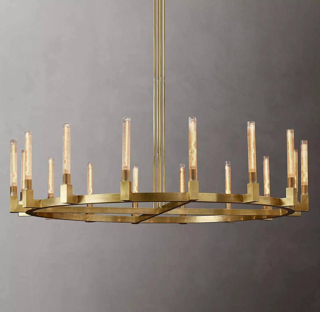 Cannele Candlestick Round Chandelier Lighting 72" Luxury