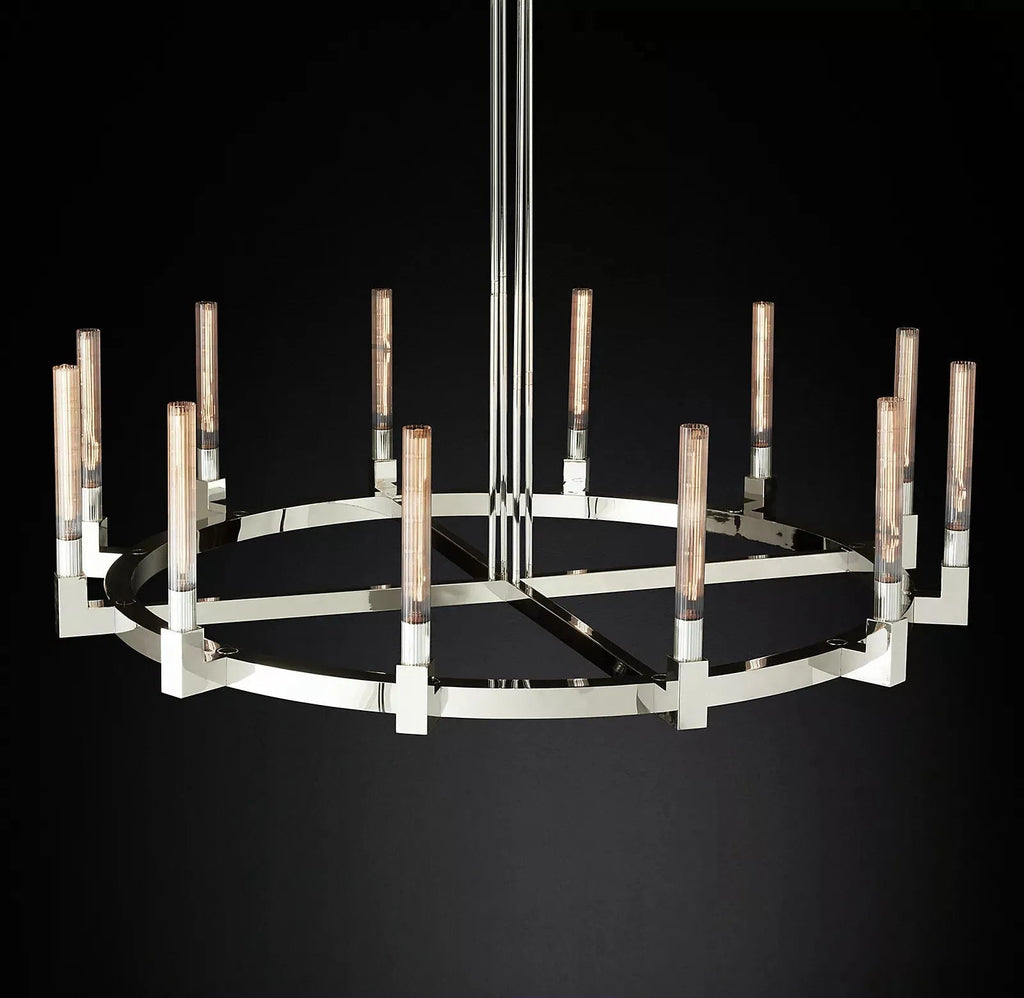 Cannele Candlestick Round Chandelier Lighting 72" Luxury