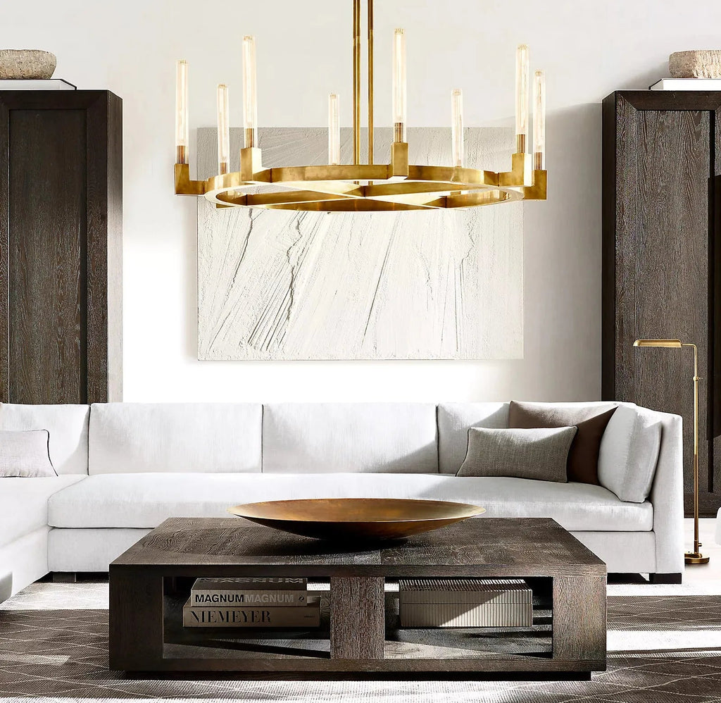 Cannele Candlestick Round Chandelier Lighting 72" Luxury