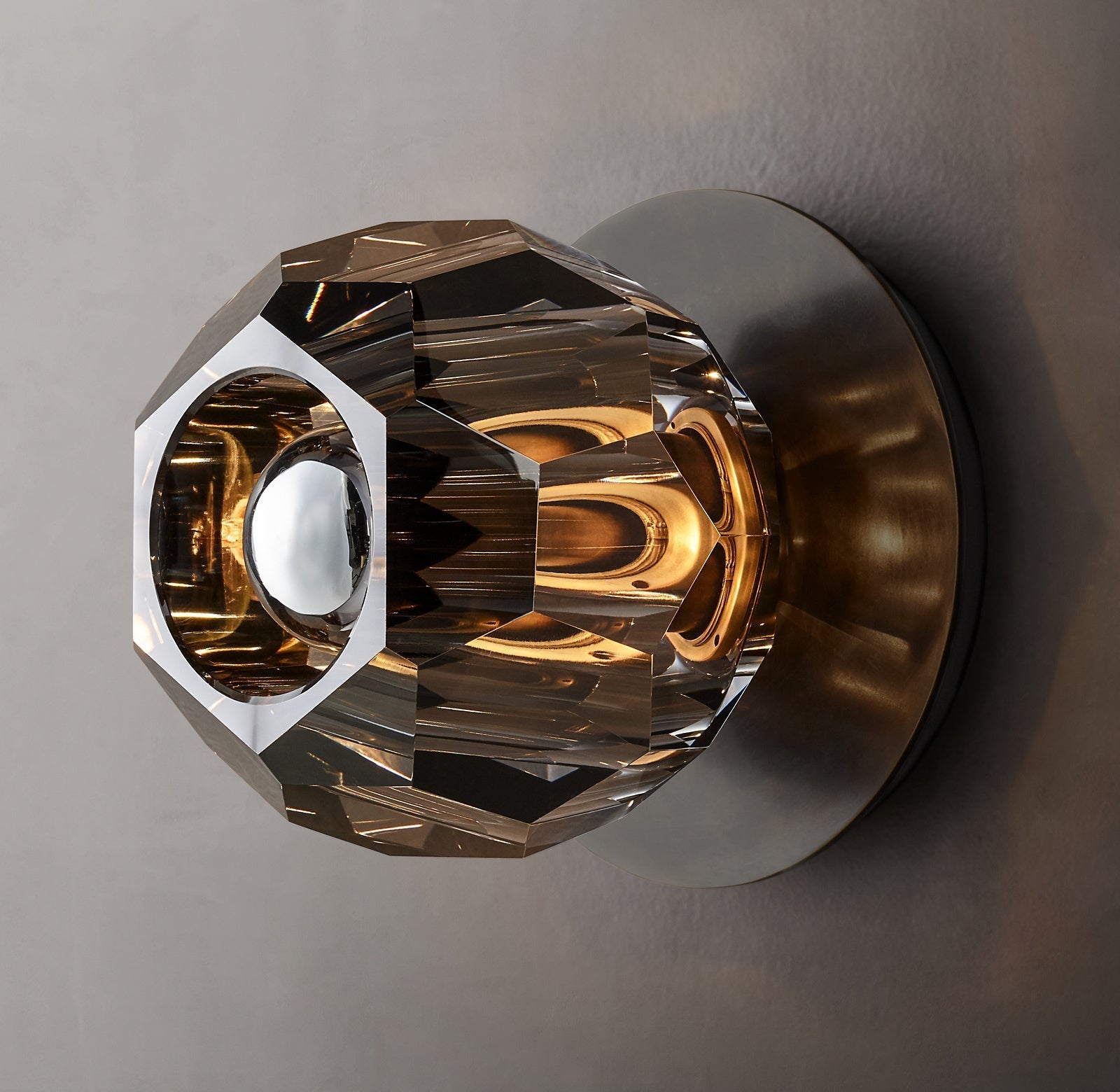 Boule De Smoke Crystal Ball Petite Wall Sconce Contemporary Lighting