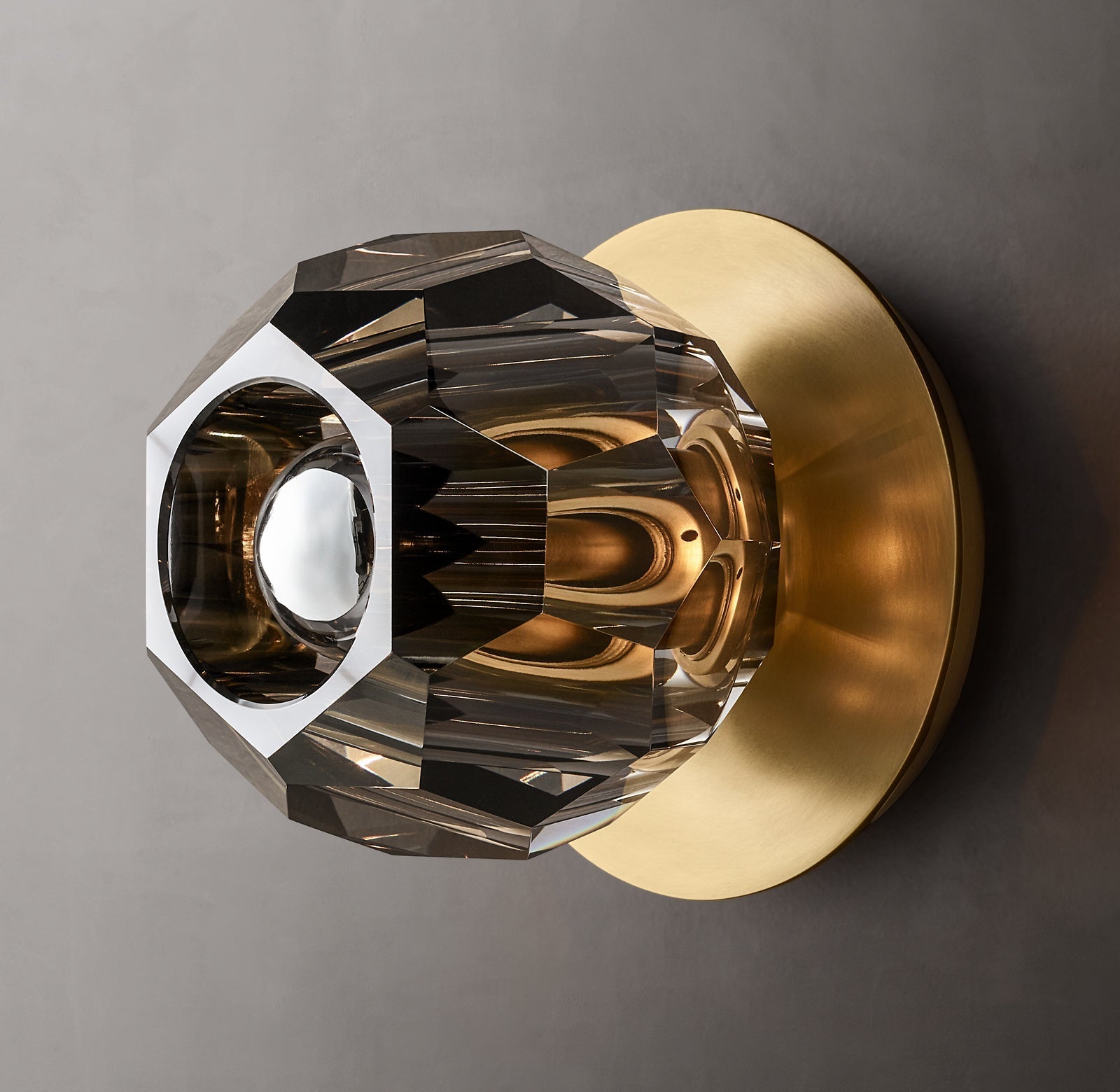 Boule De Smoke Crystal Ball Petite Wall Sconce Contemporary Lighting