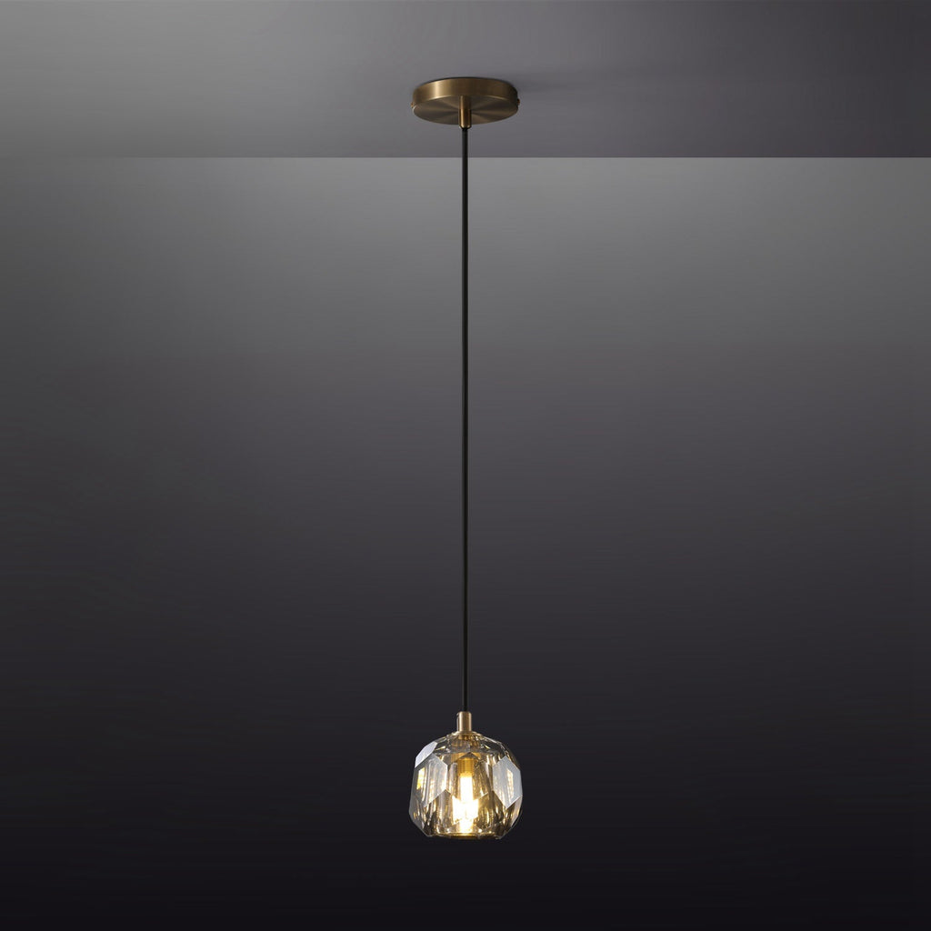 Boule De Clear/Smoke Glass Cord Pendant Light Modern Decorative Fixture