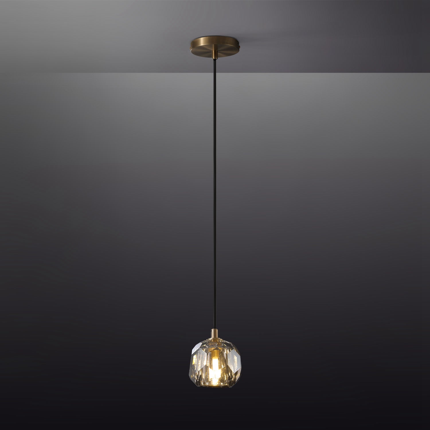 Boule De Clear/Smoke Glass Cord Pendant Light Modern Decorative Fixture