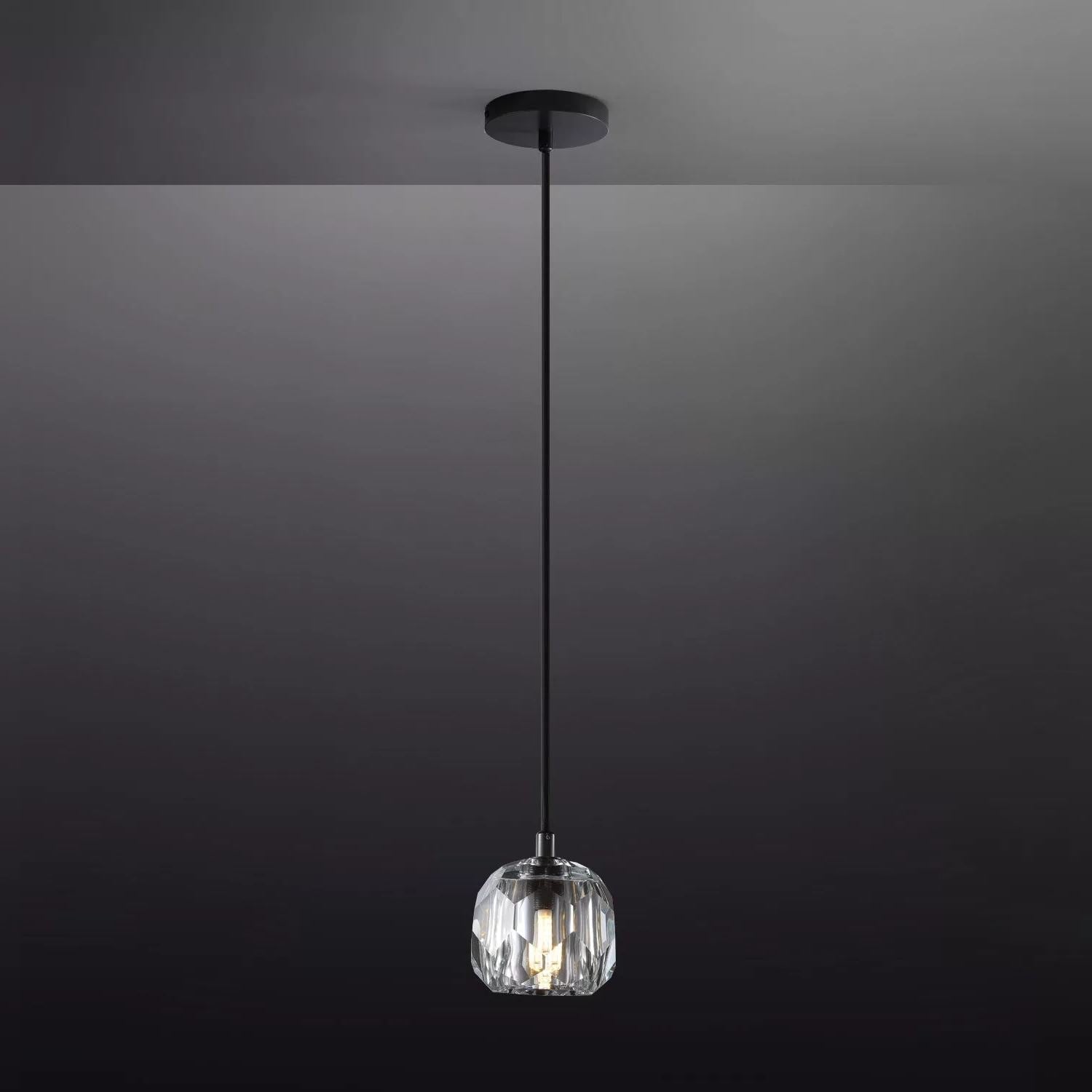 Boule De Clear/Smoke Glass Cord Pendant Light Modern Decorative Fixture