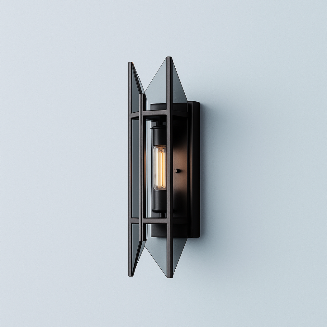 Geometric Grid Iron Wall Sconce