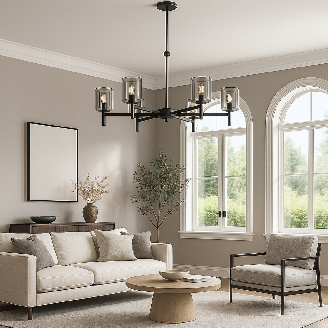 Multi Arm Glass Shade Chandelier