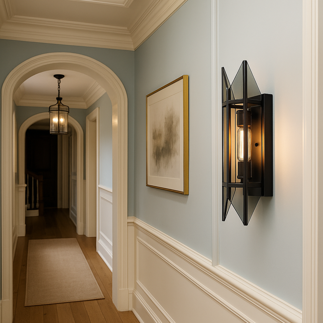 Geometric Grid Iron Wall Sconce