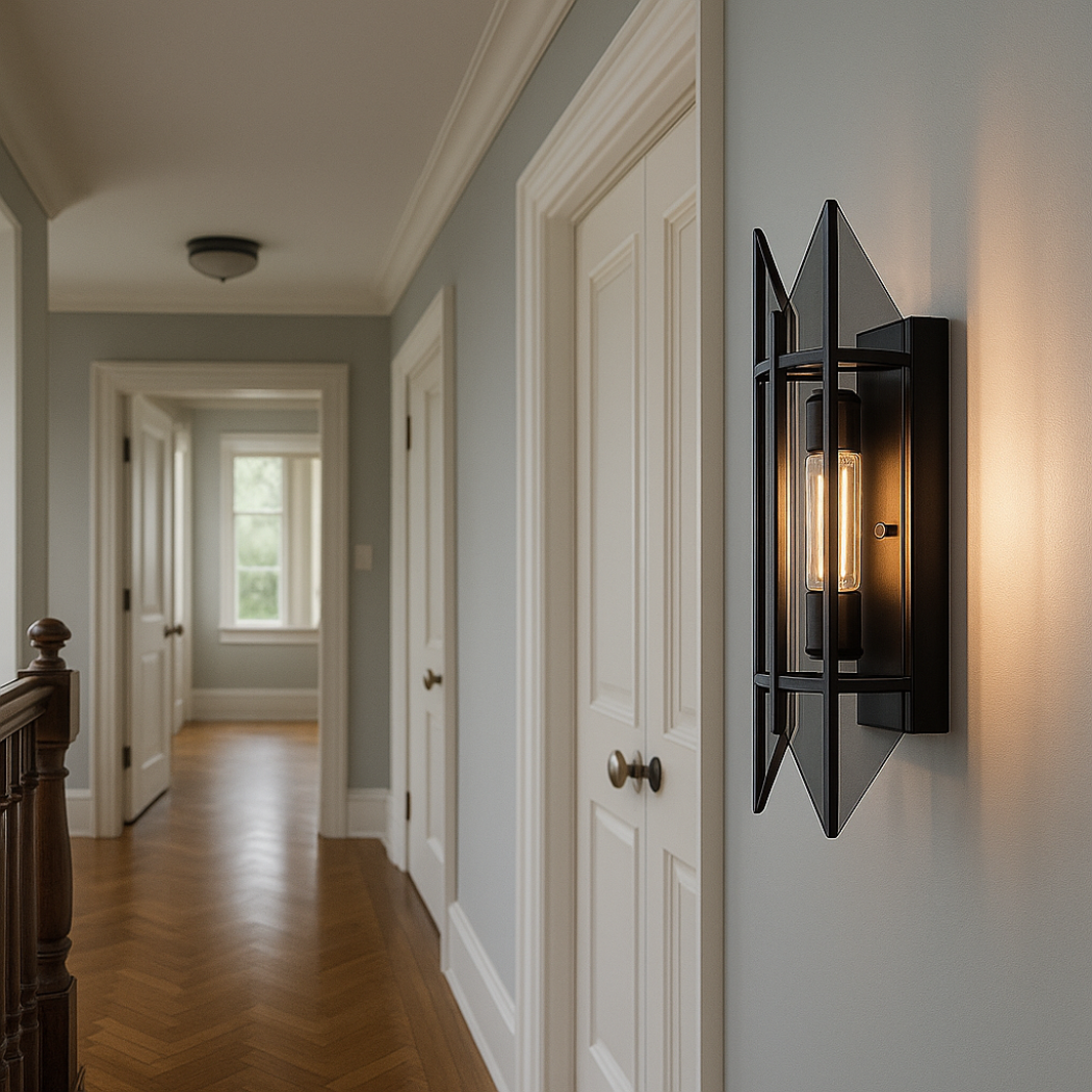 Geometric Grid Iron Wall Sconce