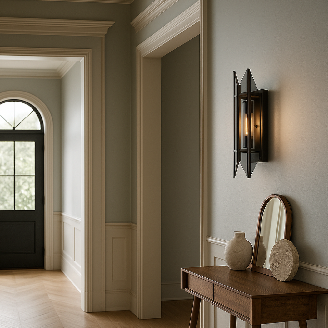 Geometric Grid Iron Wall Sconce