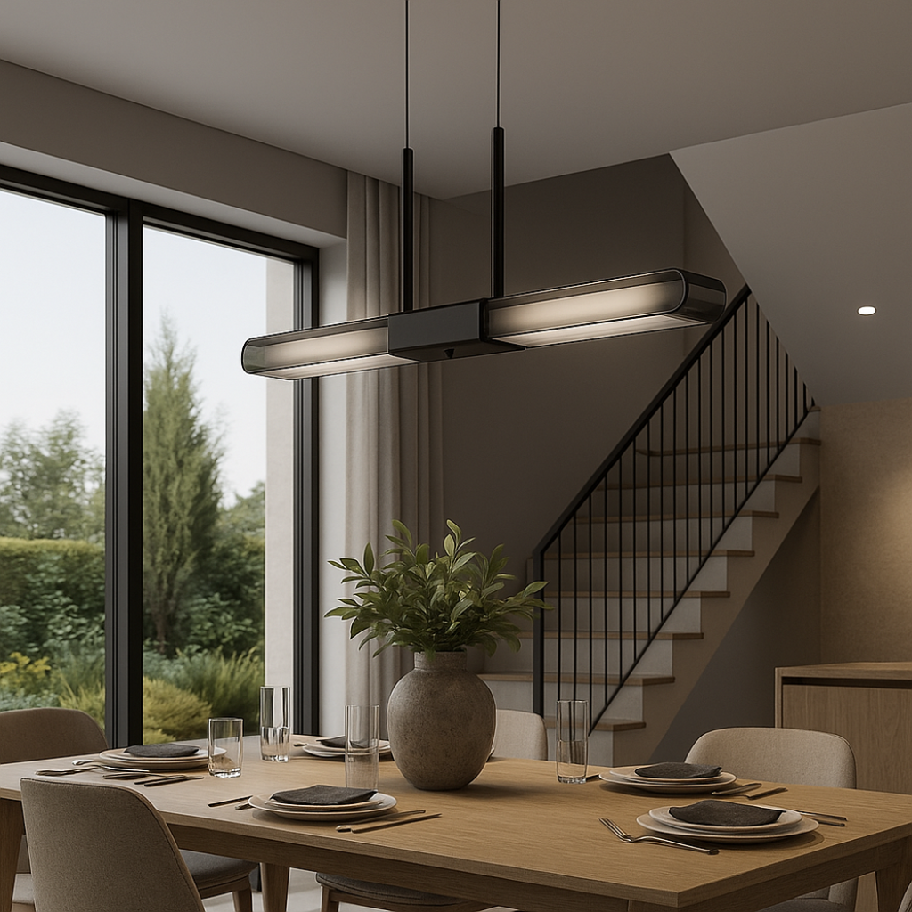 Linear Smoked Glass Pendant Light