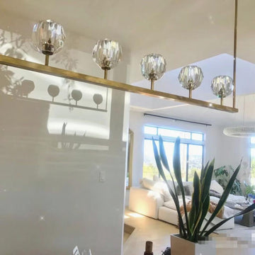 Boule De Cristal Clear Glass Minimalist Linear Chandelier 60