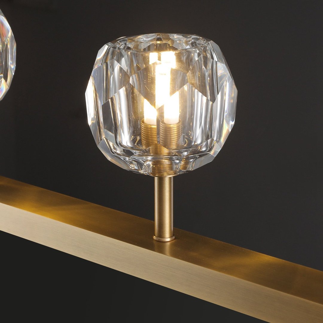 Boule De Cristal Clear Glass Minimalist Linear Chandelier 60" Dining Room Lighting