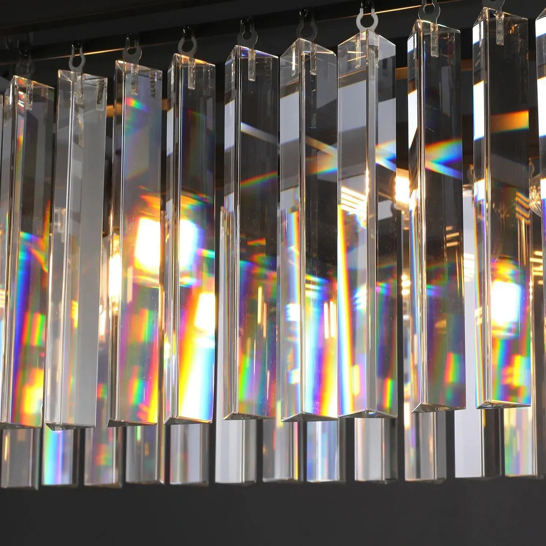 1920s Odeon Contemporary Crystal Island Linear Black Chandelier Lighting 39"/49"/59"