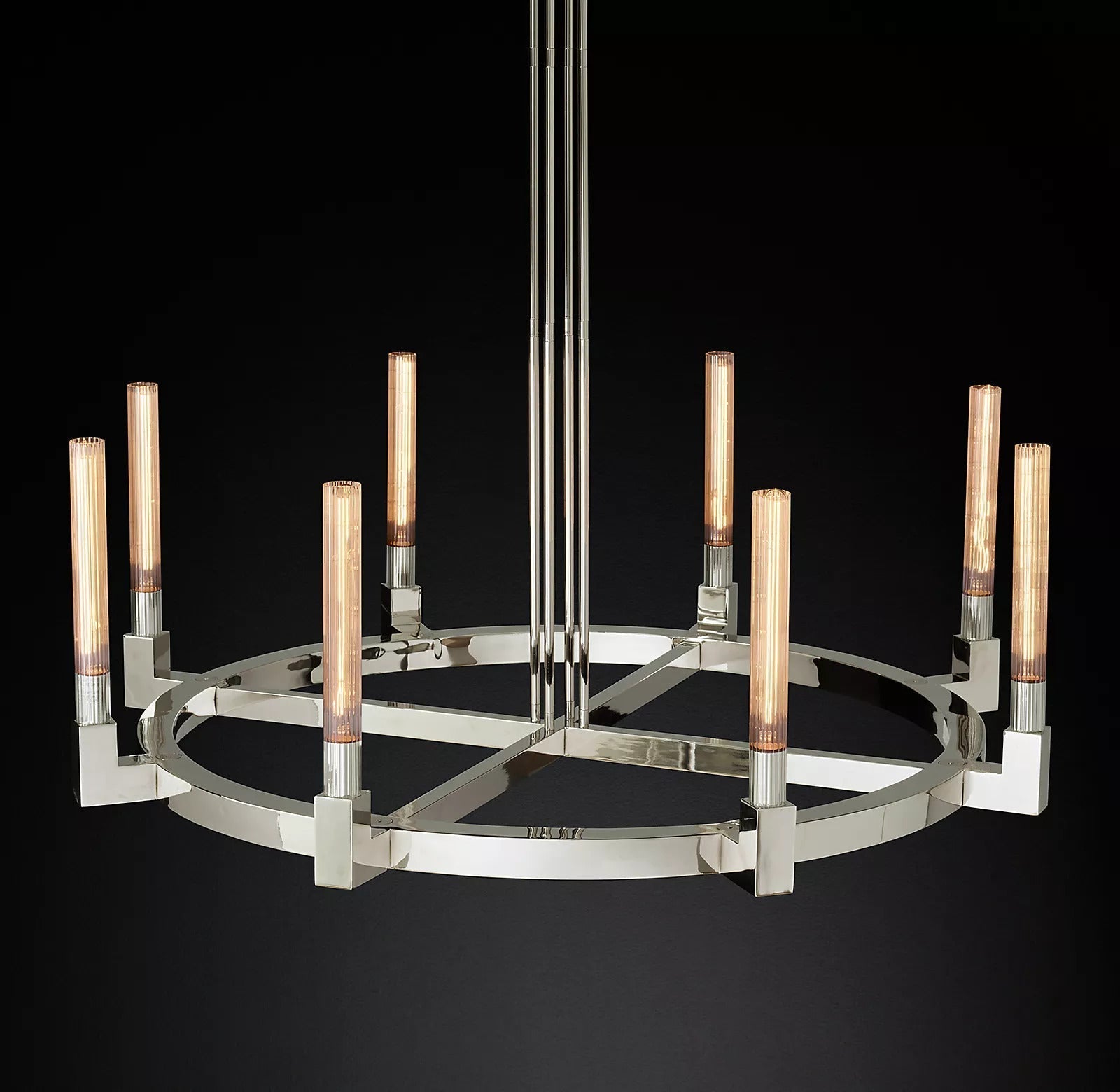 Cannele Candlestick Round Chandelier Lighting 48" Elegant