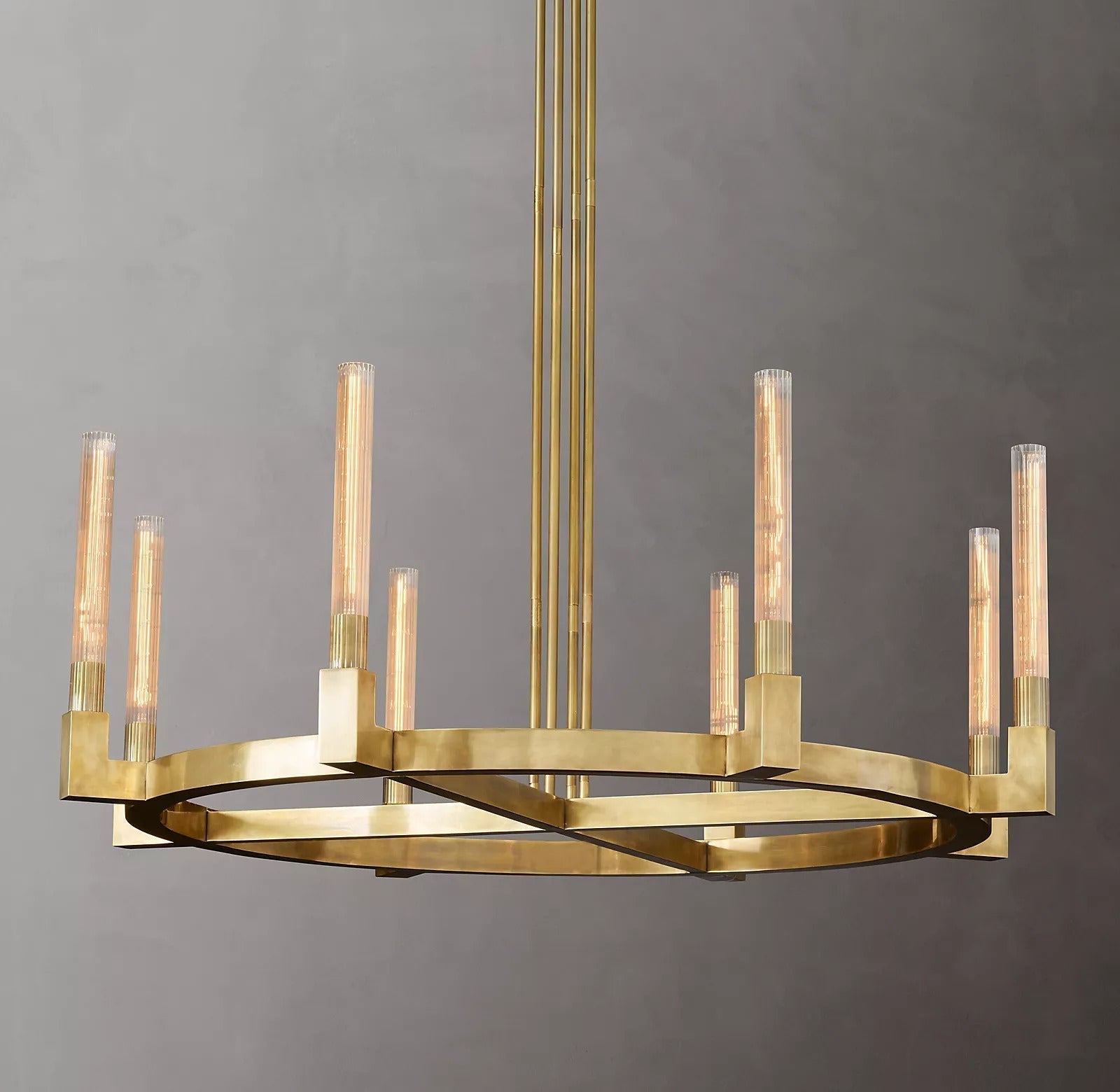 Cannele Candlestick Round Chandelier Lighting 48" Elegant