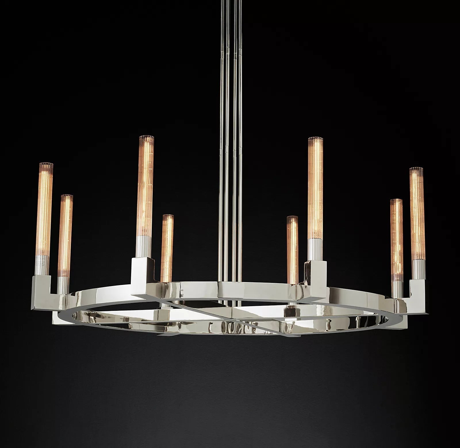 Cannele Candlestick Round Chandelier Lighting 48" Elegant