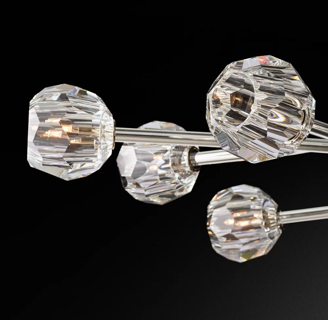 Boule De Crystal Ball Clear Glass Round Chandelier 72" Luxury Ceiling Lighting