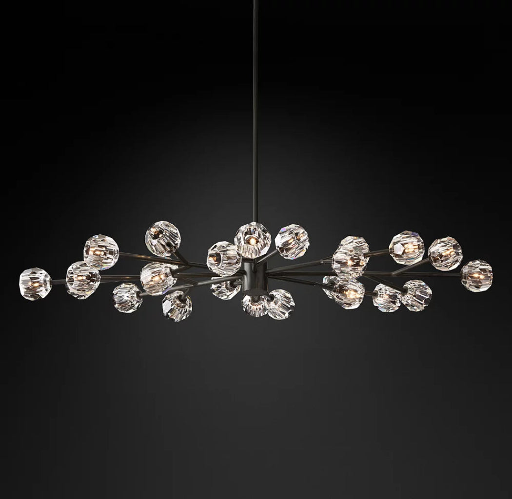 Boule De Crystal Ball Clear Glass Round Chandelier 72" Luxury Ceiling Lighting