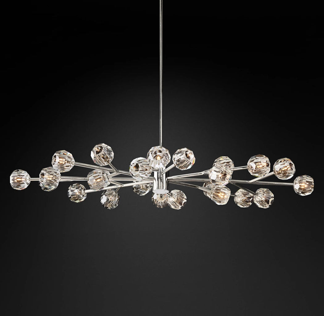 Boule De Crystal Ball Clear Glass Round Chandelier 72" Luxury Ceiling Lighting
