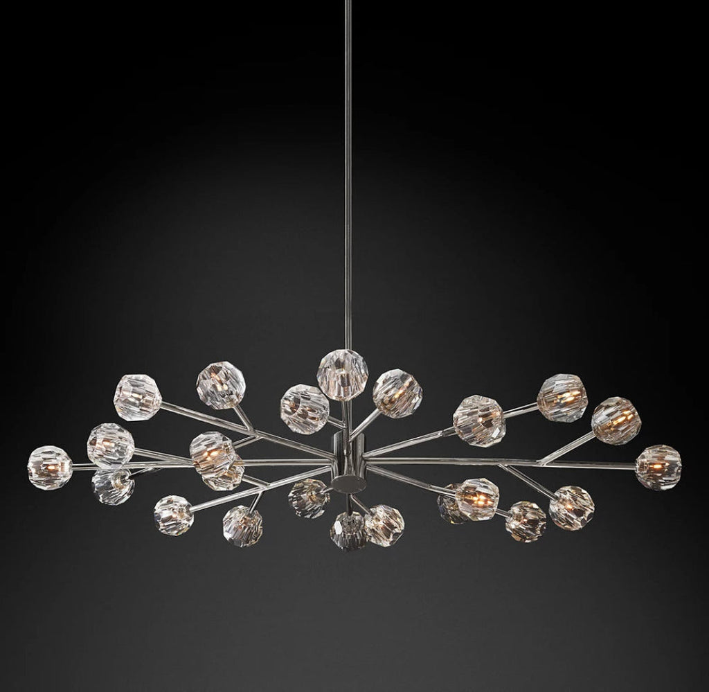 Boule De Crystal Ball Clear Glass Round Chandelier 72" Luxury Ceiling Lighting