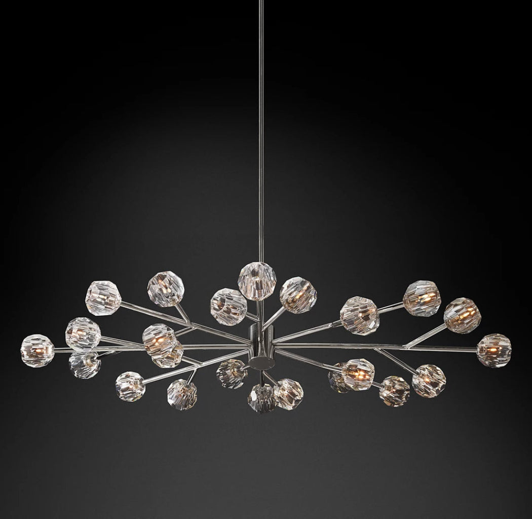 Boule De Crystal Ball Clear Glass Round Chandelier 72" Luxury Ceiling Lighting