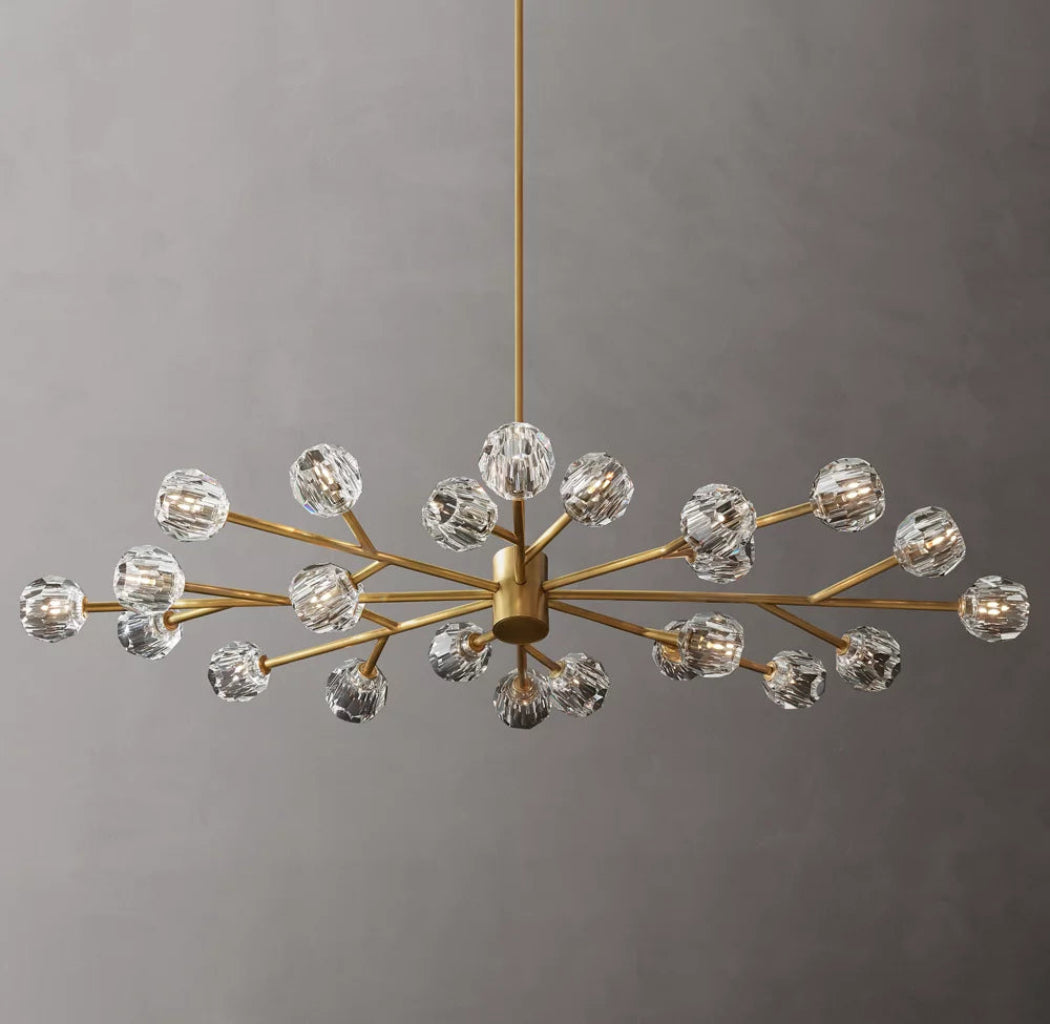 Boule De Crystal Ball Clear Glass Round Chandelier 72" Luxury Ceiling Lighting