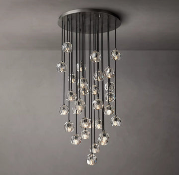 Boule De Cristal Clear Glass Round Ball Cluster Chandelier 30