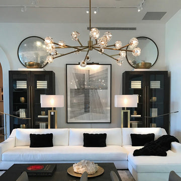 Boule De Cristal Smoke Glass Ball Luxury Modern Round Chandelier Lighting 60