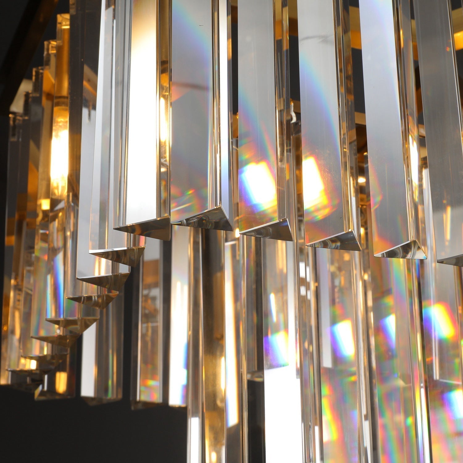 1920s Odeon Two-Tier Luxury Crystal Linear Chandelier Lighting for Dining Room
