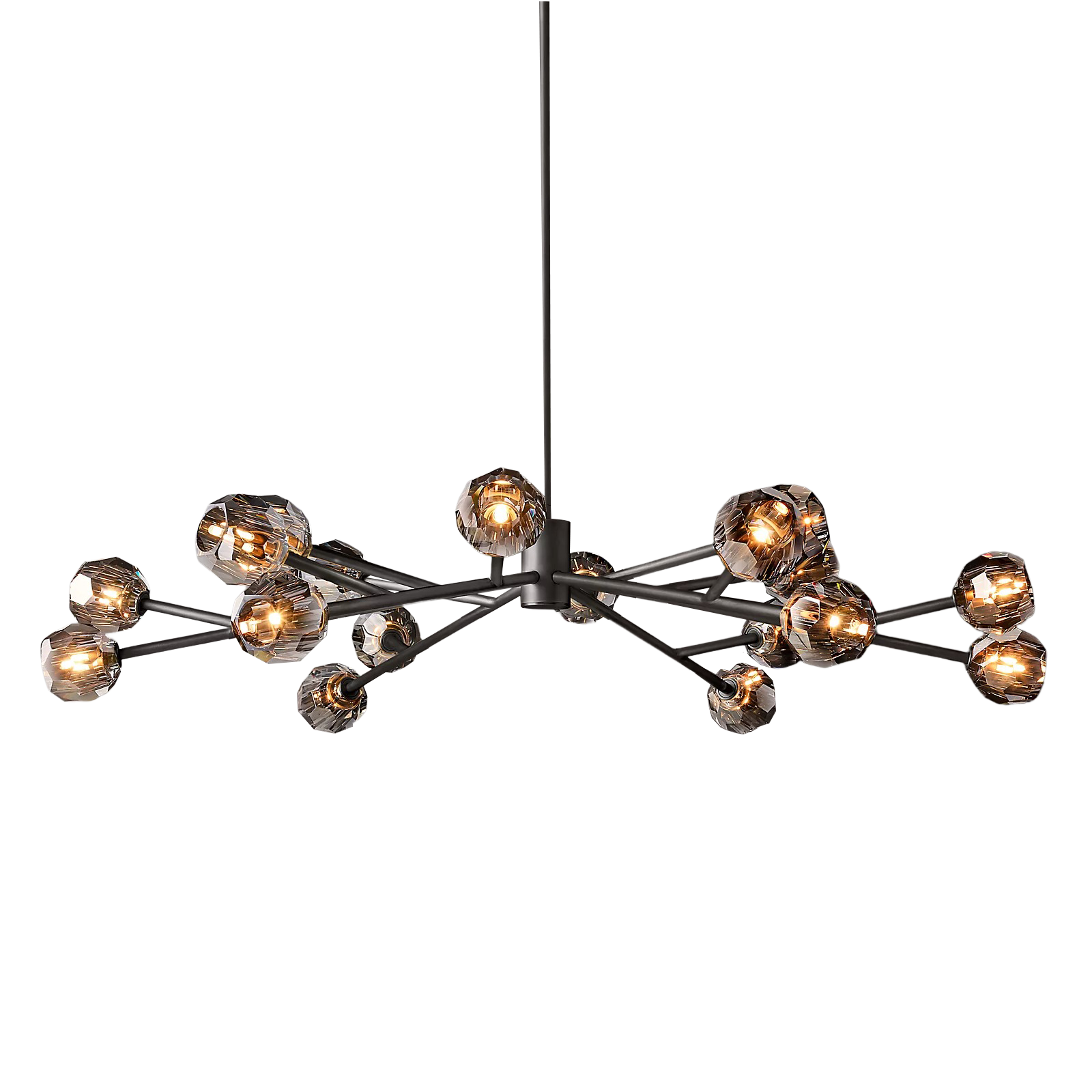 Boule De Cristal Smoke Glass Ball Luxury Modern Round Chandelier Lighting 60"