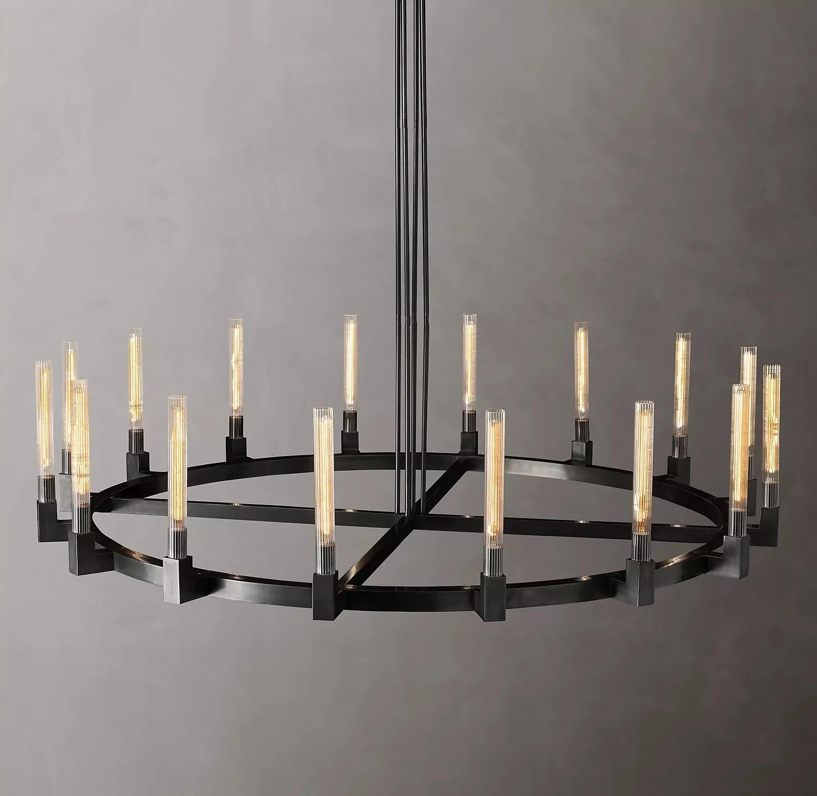 Cannele Candlestick Round Chandelier Lighting 72" Luxury