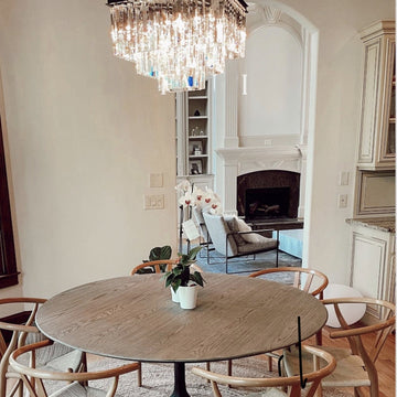 1920s Odeon Modern Crystal Square Chandelier Lighting Fixtures for Dining Table