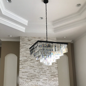1920s Odeon Multi-Tier Luxury Crystal Square Chandelier Lighting 34