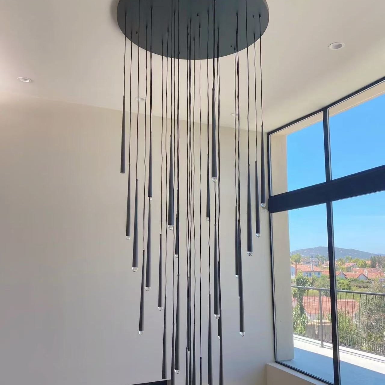 Aquitaines Elegant Round Modern Chandelier Ceiling Light 24"
