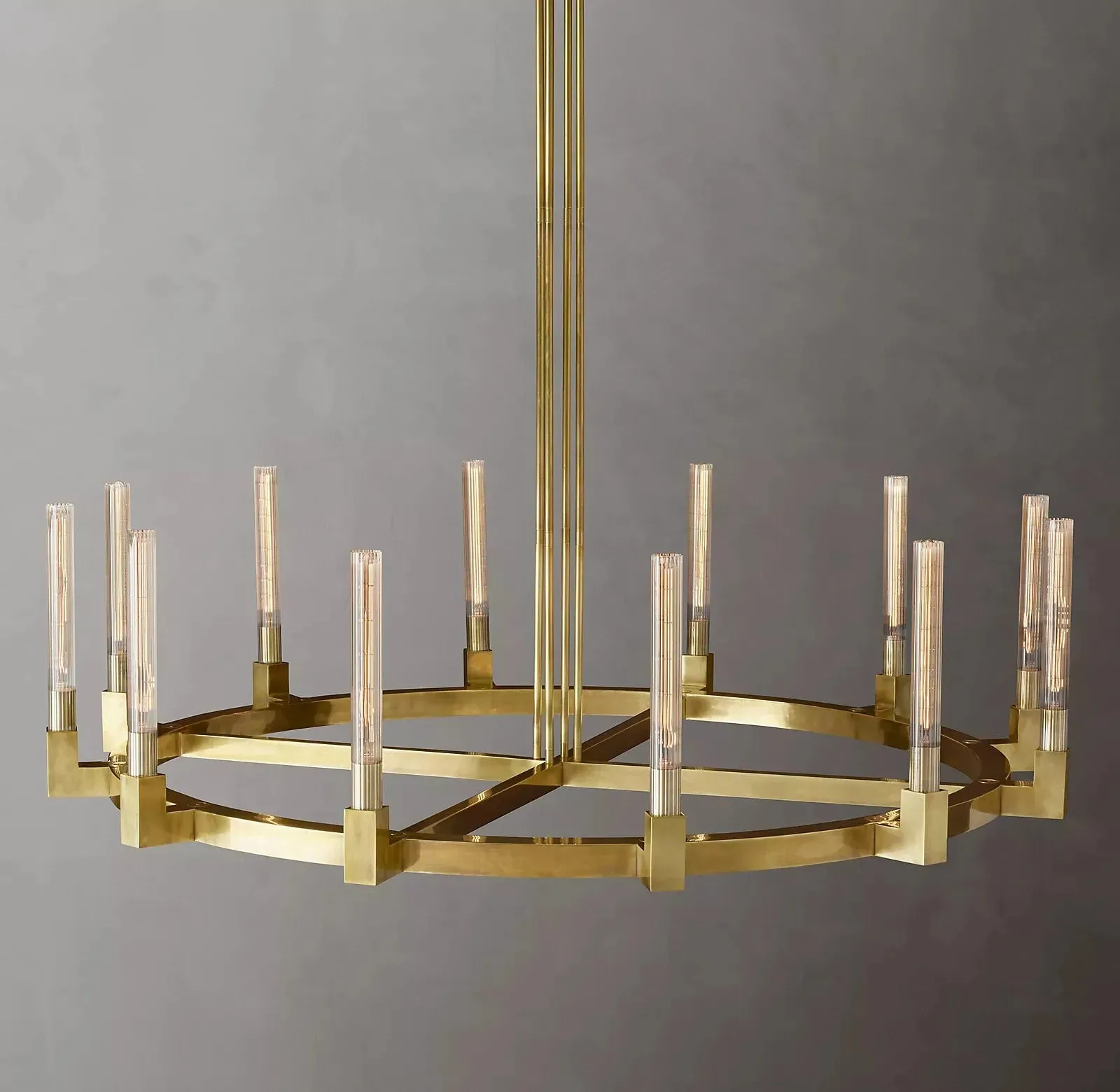 Cannele Candlestick Round Chandelier Lighting 60" Modern