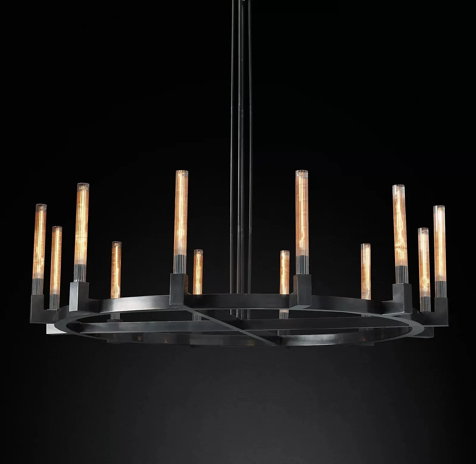 Cannele Candlestick Round Chandelier Lighting 60" Modern