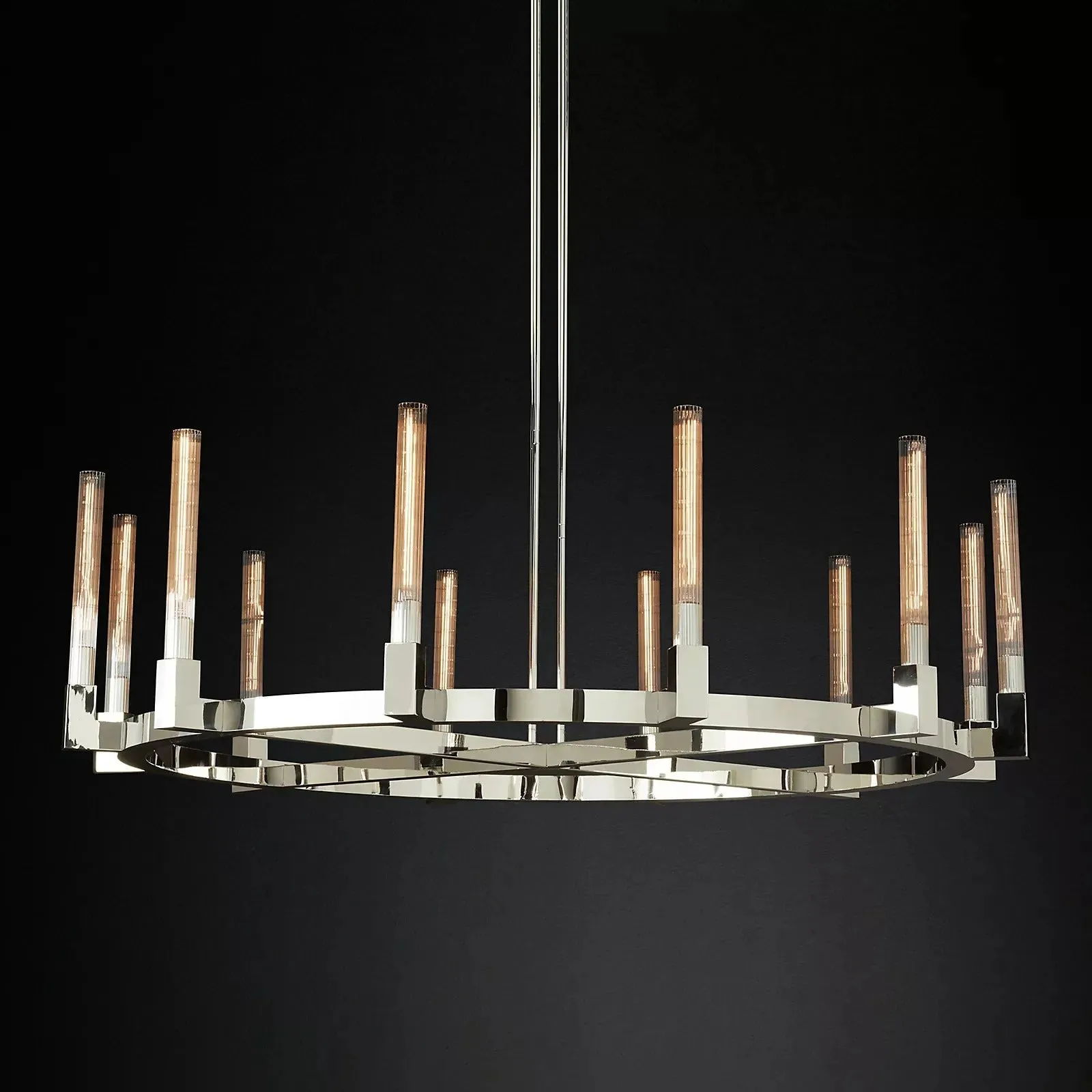 Cannele Candlestick Round Chandelier Lighting 60" Modern