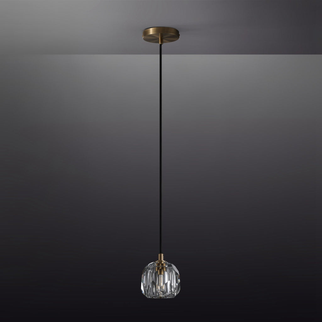 Boule De Clear/Smoke Glass Cord Pendant Light Modern Decorative Fixture