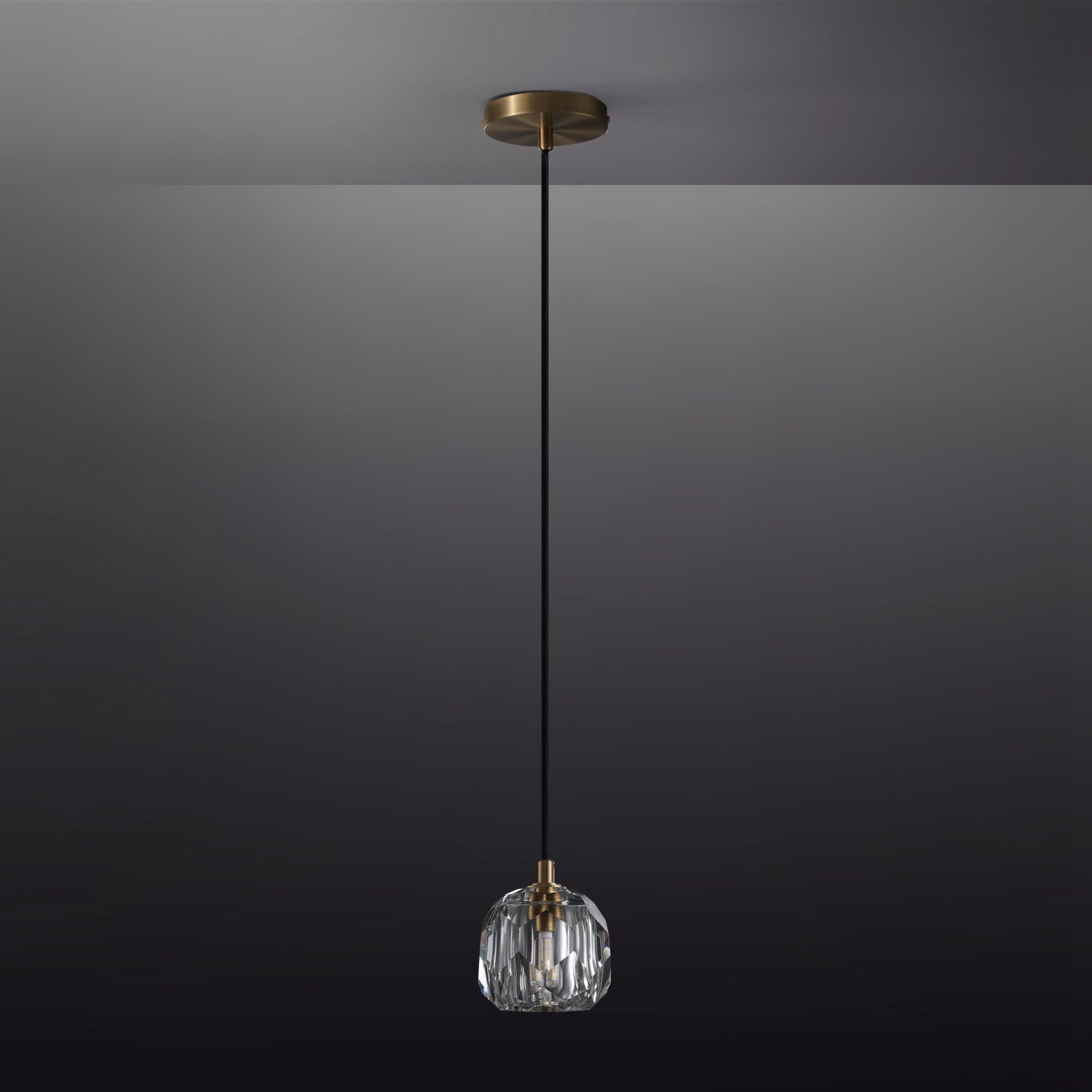 Boule De Clear/Smoke Glass Cord Pendant Light Modern Decorative Fixture