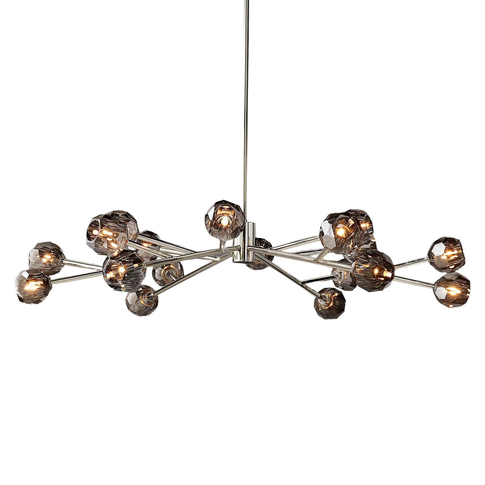 Boule De Cristal Smoke Glass Ball Luxury Modern Round Chandelier Lighting 60"