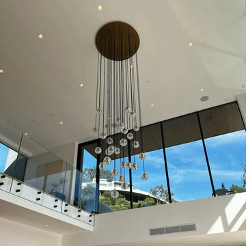 Boule De Cristal Clear Glass Ball Round Cluster Chandelier Elegant Lighting 30