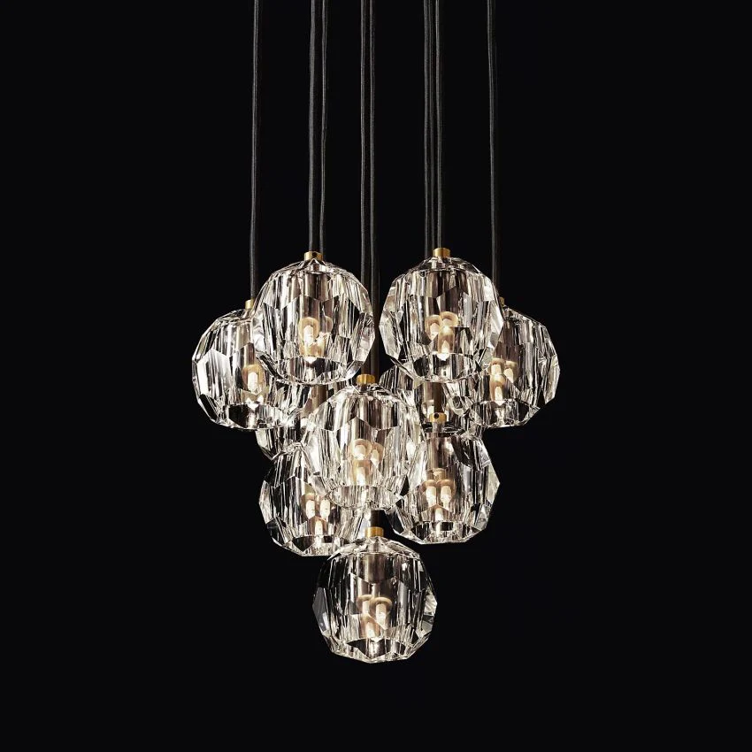 Boule De Crystal Ball Cluster Chandelier D14" Luxury Decorative Lighting Fixture
