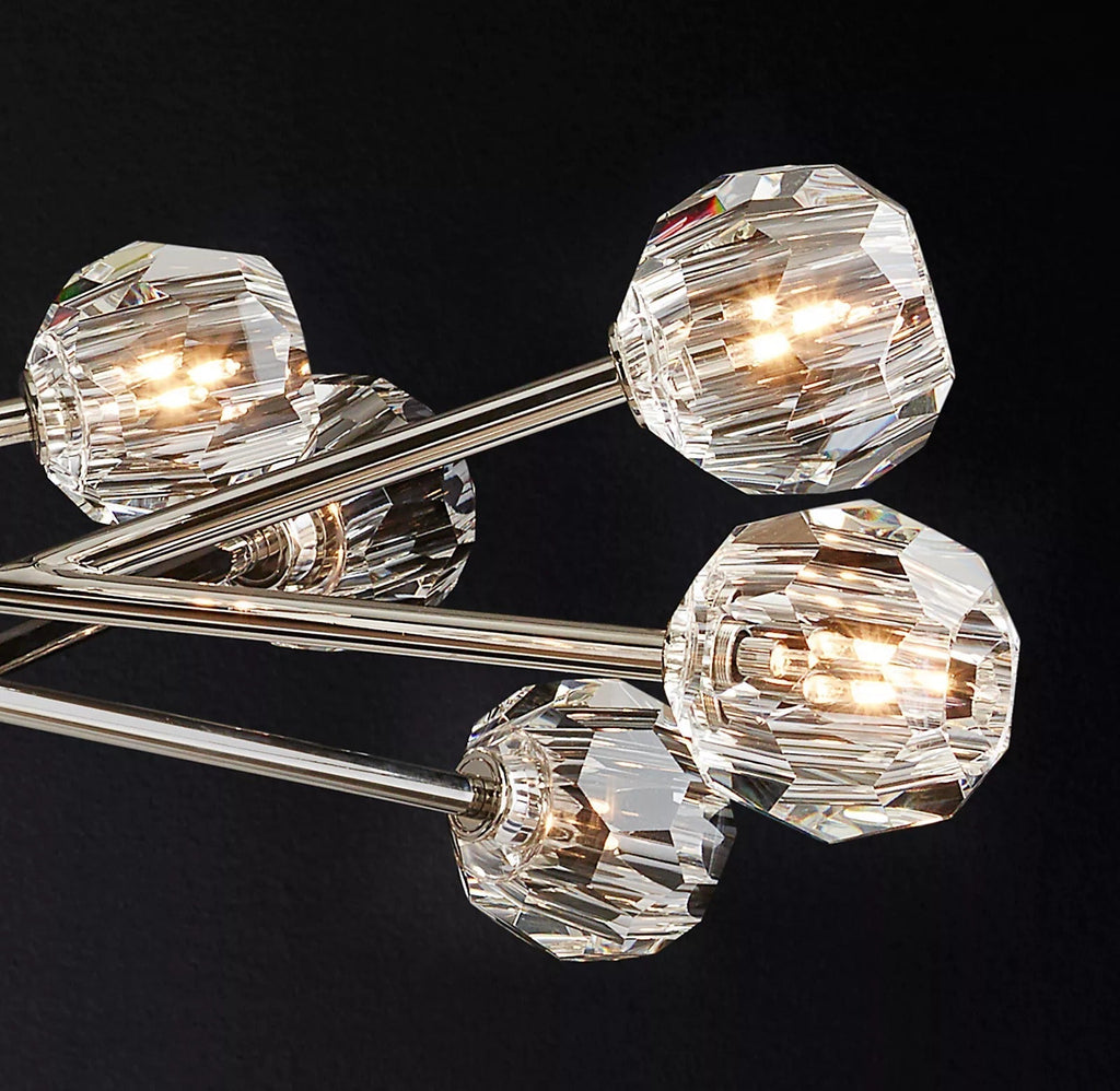 Boule De Cristal Clear Glass Ball Modern Round Chandelier Lighting 48"