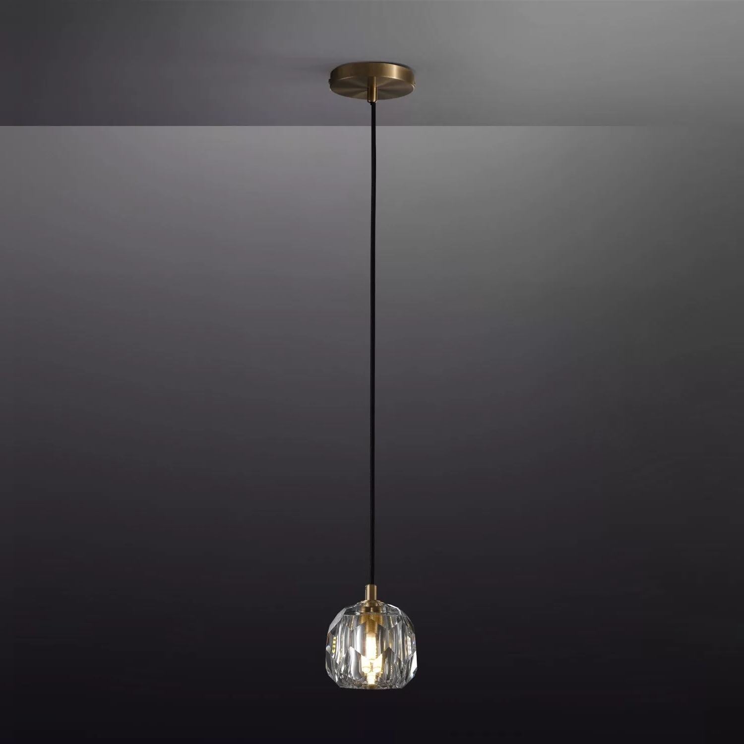 Boule De Clear/Smoke Glass Cord Pendant Light Modern Decorative Fixture